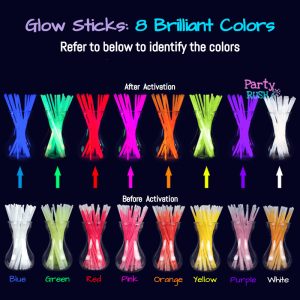 8 Colors Glow Sticks 50 Pieces