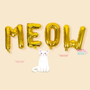 Meow Gold Foil Balloon Banner