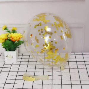 Gold / Silver / Rose Gold / Blue Confetti 10 Inch Balloon